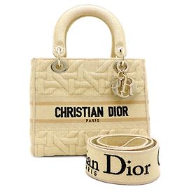 Christian Dior Lady D-Lite Medium Handbag Beige