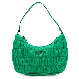 Bolsa de Ombro Prada Green Tessuto Gaufre Re Edition Verde