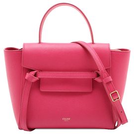 Céline Borsa Belt Celine in pelle di vitello granulata nano rosa Rosa