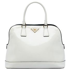 Sac à main Prada White Medium Spazzolato Leather Open Promenade Blanc