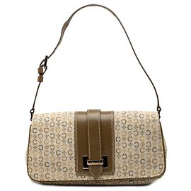 Céline Bolsa de ombro com aba Celine Brown C Macadam Canvas Marrom Bege