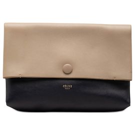 Céline Pochette All Soft en cuir bicolore beige Celine Beige