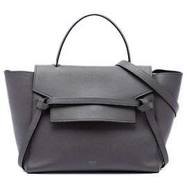 Céline Bolsa tiracolo Celine Gray Mini Leather Belt Bag Marrom Cinza antracite