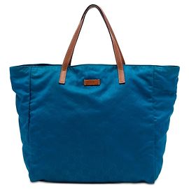 Gucci Blue GG Nylon Tote Blau