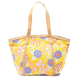 Tote Chanel Yellow CC Canvas High Summer Flower Amarillo