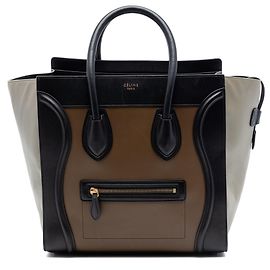 Céline Celine Brown Mini Tricolor em couro de bezerro Luggage Tote Marrom