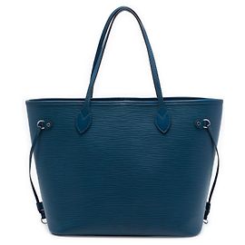 Louis Vuitton Blue Epi Neverfull MM Blu Blu scuro