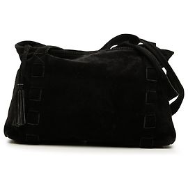 Borsa a tracolla con nappe in scamosciato nero Bottega Veneta Nero