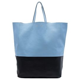 Céline Celine Blue Bicolor Leather Vertical Cabas Tote Blue Other