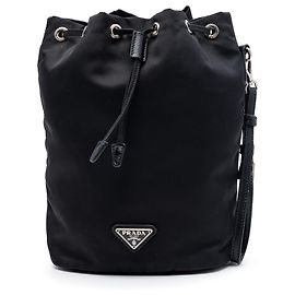 Prada Black Tessuto Drawstring Pouch Black