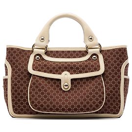 Céline Celine Brown Macadam Canvas Boogie Handbag Brown Dark brown