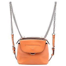Fendi Orange Mini Leather Back To School Backpack Orange