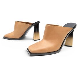 NEUE GIVENCHY BE304JE004 CLOGS SABOTS MULES ABSATZ 40 LEDER SCHUHE Braun