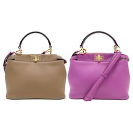 NOVA BOLSA FENDI PEEKABOO ICONIC COURO BICOLOR 8BN244 DE ALÇA Outro
