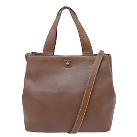 BOLSA DE MÃO CHANEL EXECUTIVE EM COURO CAVIAR MARROM A15201 LEATHER BAG Marrom