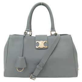 Céline NOVA BOLSA CELINE APPOLINE MEDIUM 114963FK6 COURO CINZA ALÇA Cinza