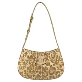 Céline NEW CELINE TILLY MEDIUM TRIOMPHE CANVAS LEOPARD HANDBAG 115702FP3 Camel