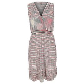 Vestido midi M Missoni com decote profundo em viscose multicolorida Multicor