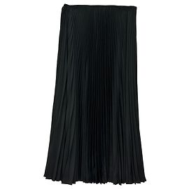 Joseph Pleated Midi Skirt in Black Polyester Black