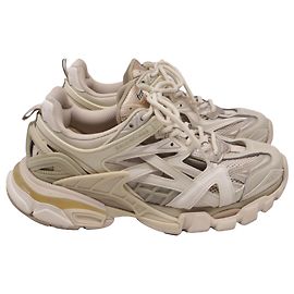 Balenciaga Track Sneakers in Ecru Polyurethane White Cream