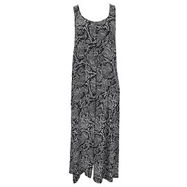 Theory Paisley Print Georgette Maxi-Kleid aus schwarzer Seide Schwarz