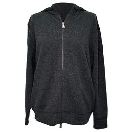 Moletom com zíper Moncler em lã cinza Cinza