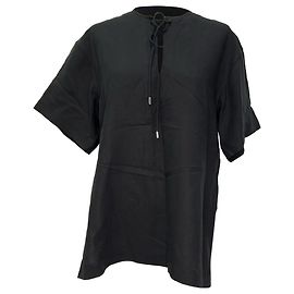 Totême Oversized-Hemd mit Bindedetail aus schwarzem Lyocell Schwarz