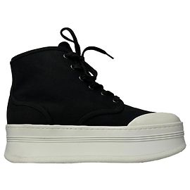 Céline Sneakers alte Celine Triomphe Patch in Block Canvas Nero