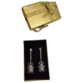 Alexander McQueen Orecchini Scarabeo Egyptian Revival Argento