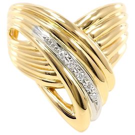 Autre Marque PT900 Platin- und 18K Gelbgold-Ring mit Diamant Golden Andere