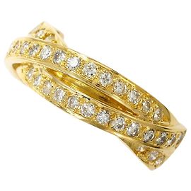 Autre Marque 18K Yellow Gold Diamond Band Ring Golden