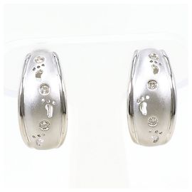 Autre Marque 18K Weißgold Diamant Creolen-Ohrringe Golden