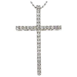 Autre Marque Collier en or blanc 18K avec diamant Doré