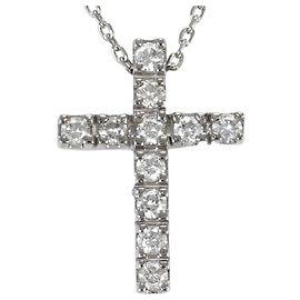 Autre Marque Collier en or blanc 18K avec diamant Doré