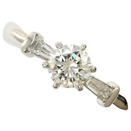 Autre Marque Platinum Band Ring with Diamond Other