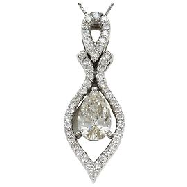 Autre Marque Collier en or blanc 18K avec diamant jaune Doré Jaune