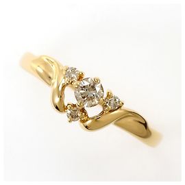 Autre Marque 18K Gelbgold-Ring mit Diamant Golden