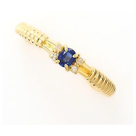 Autre Marque 18K Gelbgold-Ring mit Saphir und Diamant Golden