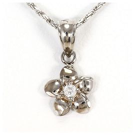 Autre Marque Colar de ouro branco 14K com zircônia Dourado