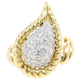 Autre Marque Platinum and Yellow Gold Diamond Band Ring Golden Other