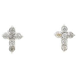 Autre Marque Boucles d'oreilles puces en diamant et or blanc 18K Doré