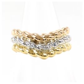 Autre Marque Anello elegante a tre fasce metalliche D'oro Altro
