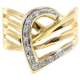 Autre Marque Eleganter 18K Gelbgold- und Platin-Ring Golden Andere
