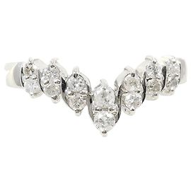 Autre Marque PT900 Platinum Band Ring with Diamond Other