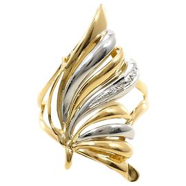 Autre Marque Anel de banda em platina PT900 e ouro amarelo 18K com diamante Dourado Outro