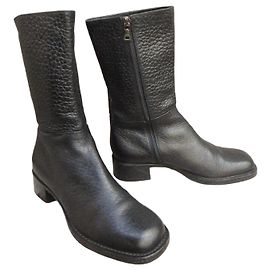 Prada Bottines en Cuir Noir
