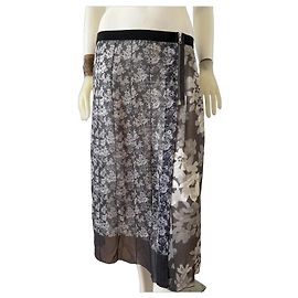 Marc Jacobs Midirock mit Blumenprint Weiß Grau