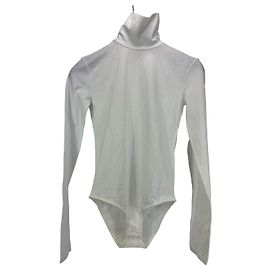 Acne Studios Body de cuello alto algodón blanco Blanco