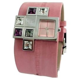 Relógio Dolce & Gabbana Cheyenne Couro Rosa Prata Rosa