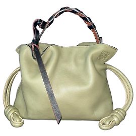 Loewe Mini Bolsa Flamenco Knot Marrom Preto Rosa Verde